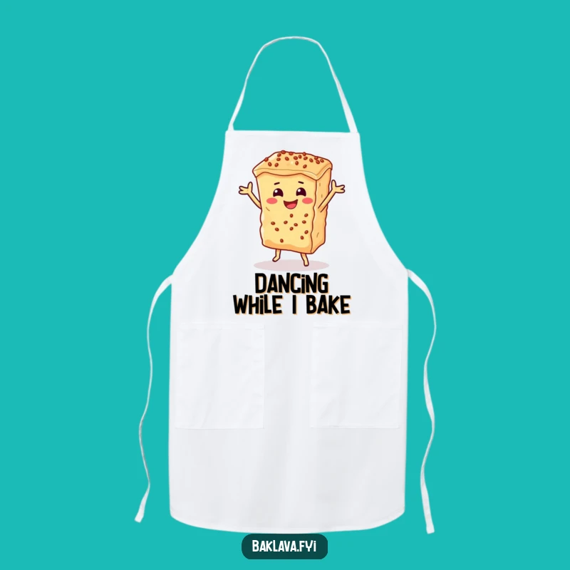 Funny Dancing Baklava Apron - Bake with Sweet Moves & Dessert Humor