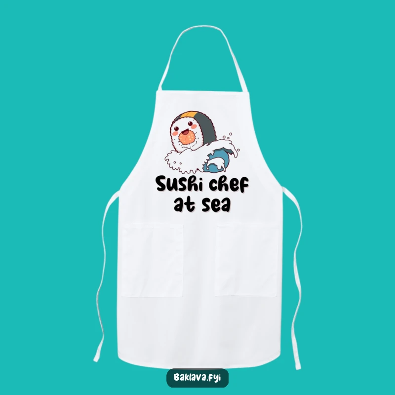 Funny Sushi Roll Wave Apron: Cook Up Laughs in the Kitchen