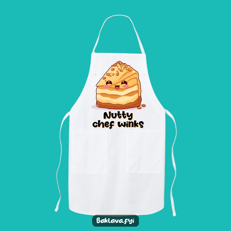 Funny Winking Baklava Apron: Bake with Nutty Charm