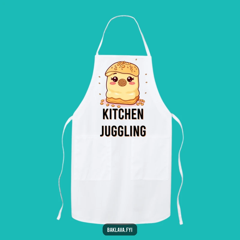 Funny Juggling Baklava Apron - Juggle Your Kitchen Tasks with Hilarious Flair!