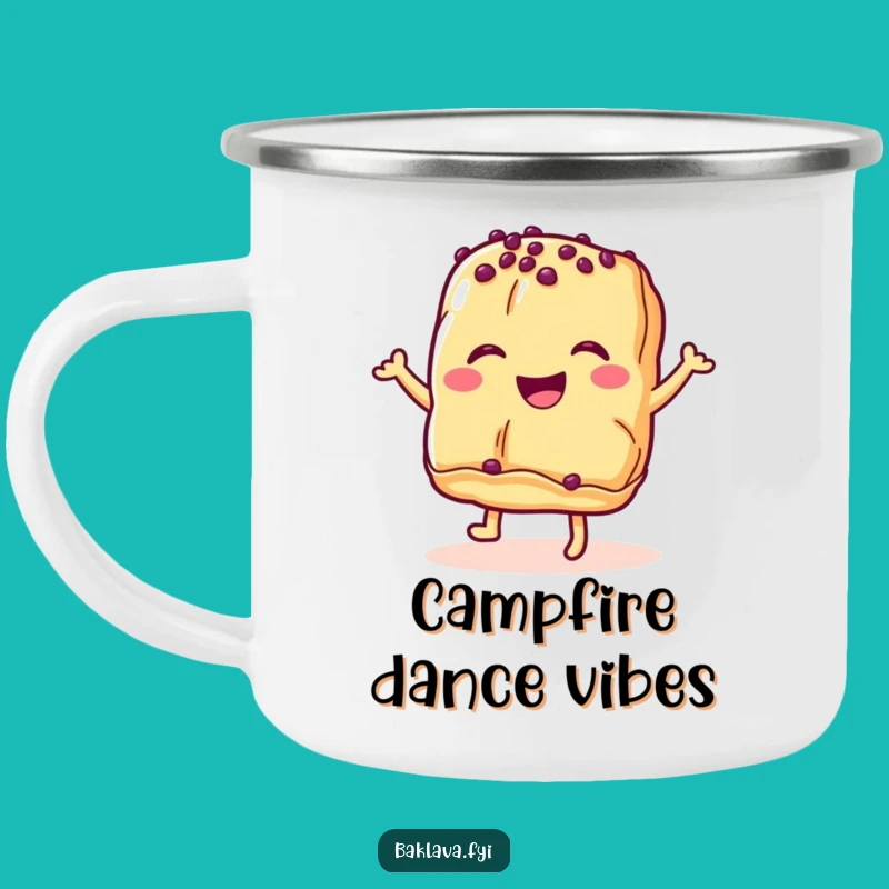Adventure-Ready Funny Baklava Dance Camping Mug - Sip Sweetness Outdoors