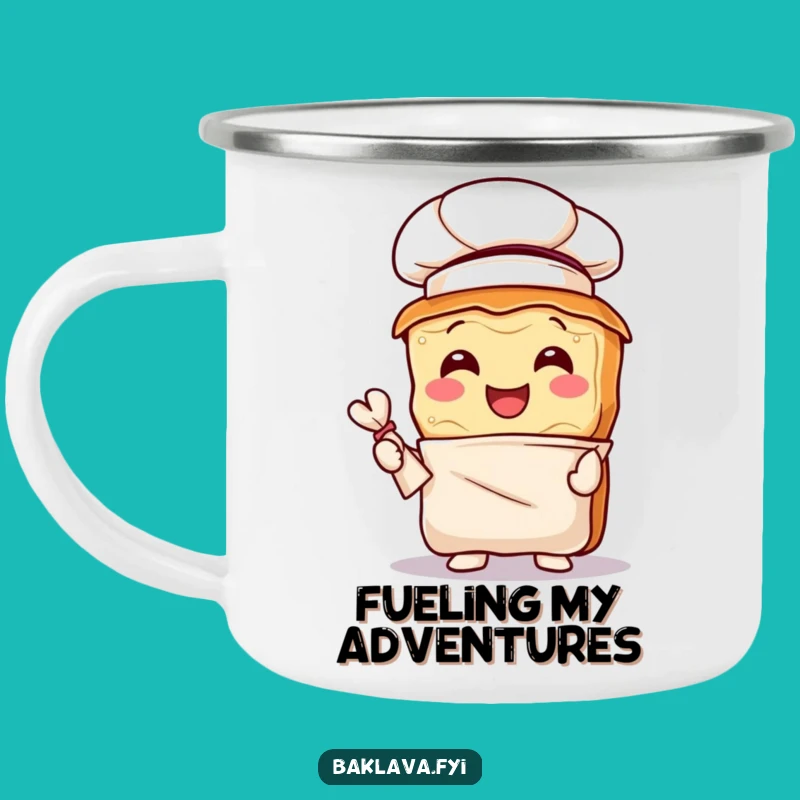 Funny Baklava Chef Camping Mug: Joyful Outdoor Baking, Perfect Funny Gift for Campers