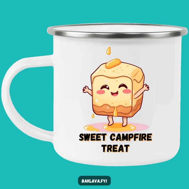 Funny Dancing Baklava Camping Mug: Sweet Sips & Smiles