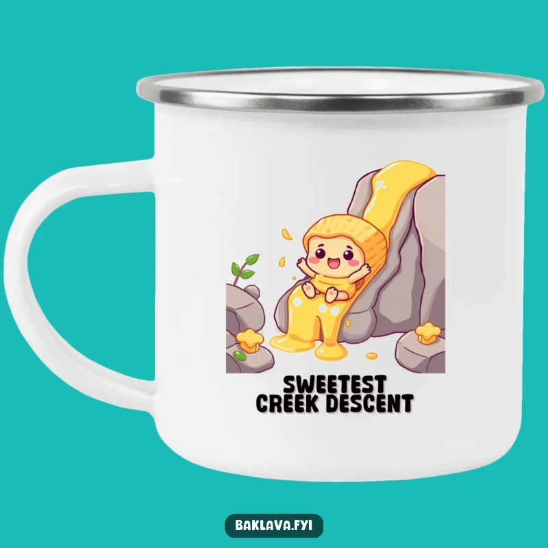 Funny Honey Waterfall Baklava Camping Mug: Sweet Outdoor Adventure Gift