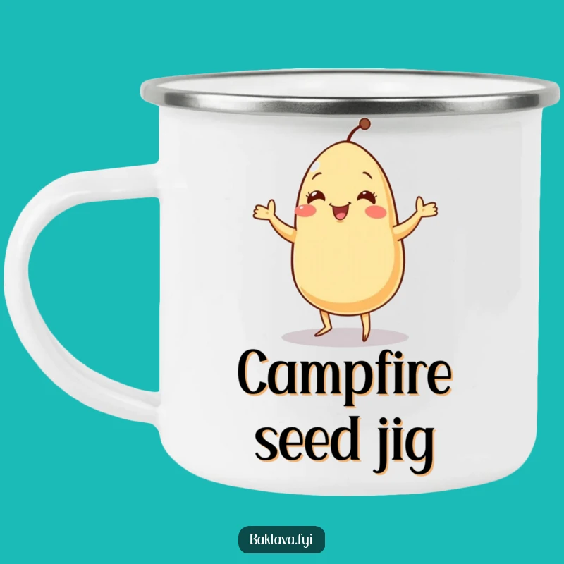 Funny Sesame Seed Jig Camping Mug - Durable & Lively Drinkware Outdoors