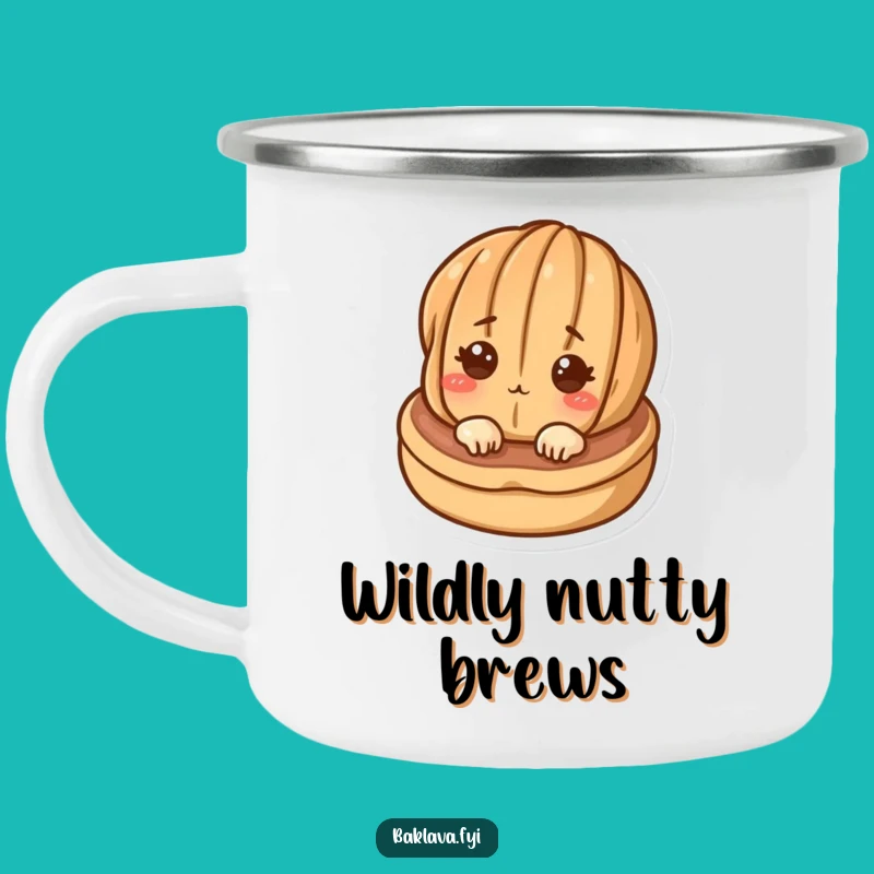 Funny Walnut Pastry Camping Mug - Durable & Hilarious Outdoor Drinkware