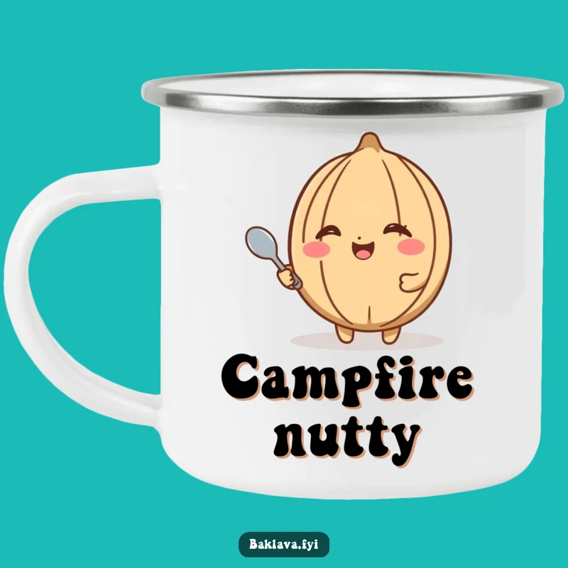 Funny Walnut Wink Camping Mug - Happy Nut Adventure Gift