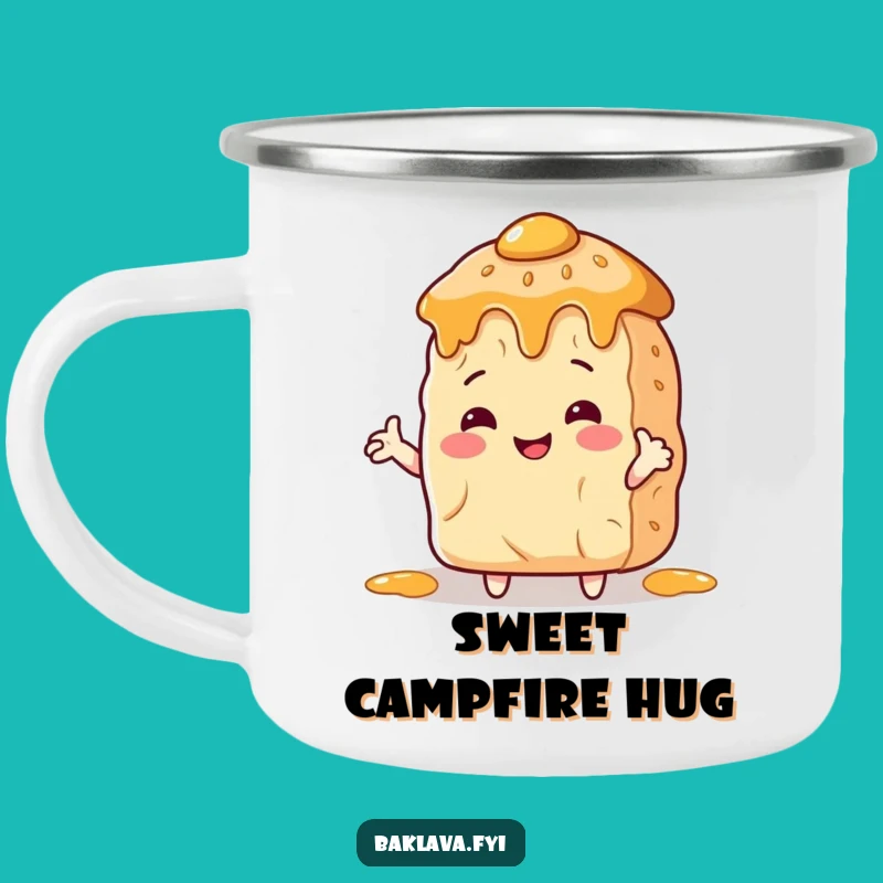 Funny Baklava Hug Camping Mug - Sip Sweetness on Your Adventures!