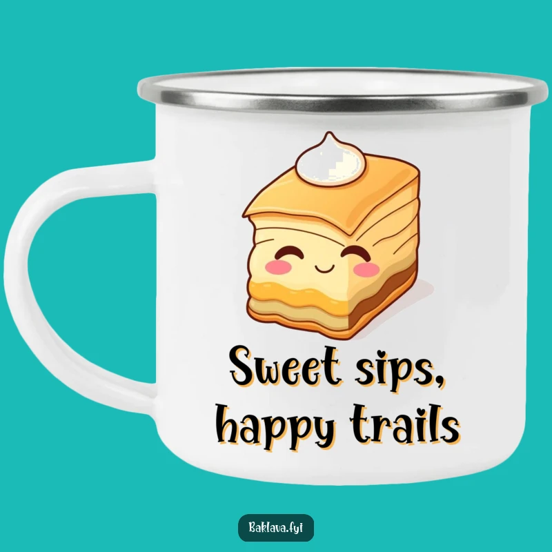 Funny Winking Baklava Camping Mug - Sweet Outdoor Treat