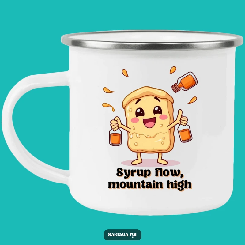 Funny Juggling Baklava Camping Mug - Sweet Outdoor Fun