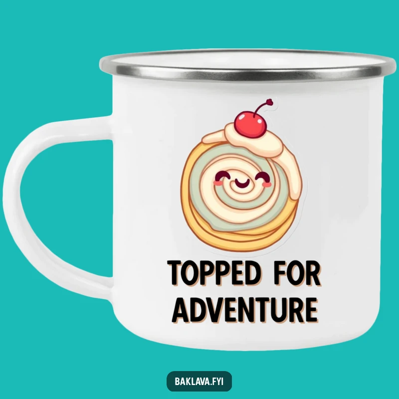 Funny Twirling Pastry Camping Mug: Sweet Sips on the Go