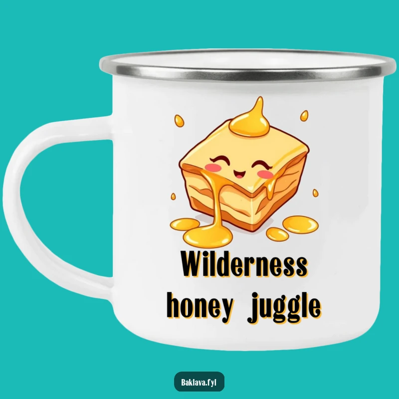 Adventure-Ready Funny Baklava Juggling Mug - Sip Sweetness Outdoors