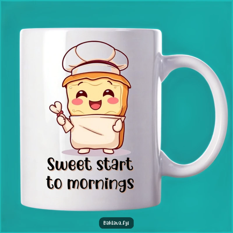 Funny Baklava Chef Mug: Joyful Pastry Chef Design, Perfect Funny Gift for Bakers