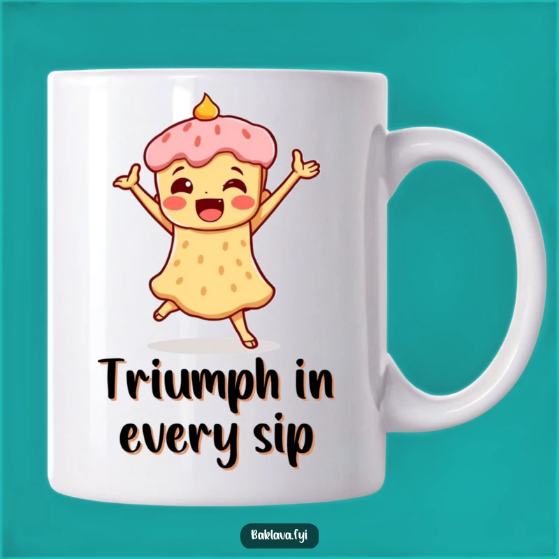 Funny Baklava Dance Mug: Celebrate Victories with Hilarious Sweetness