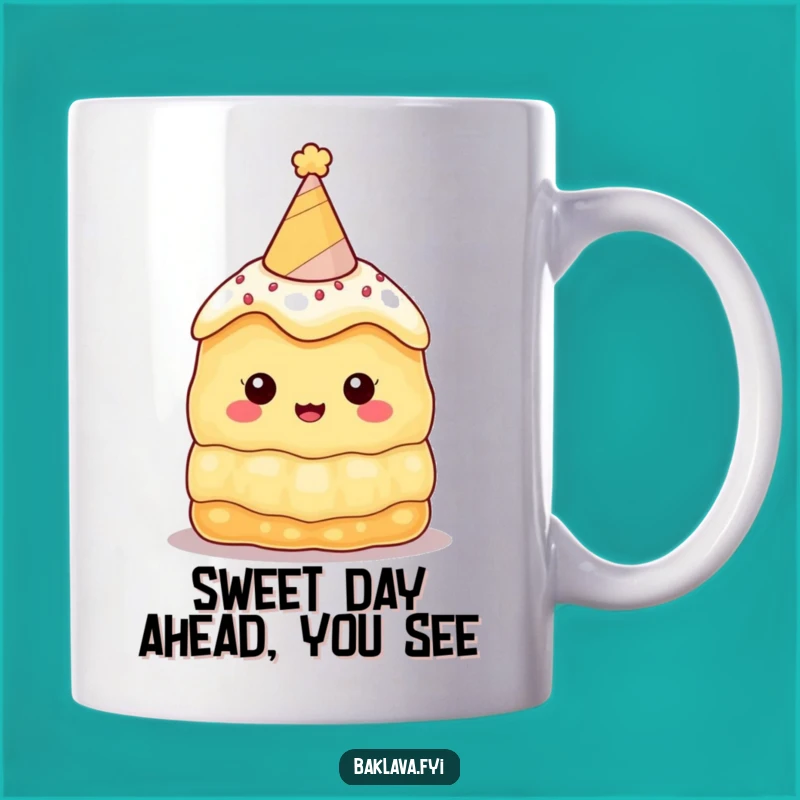 Funny Baklava Party Hat Mug: The Perfect Hilarious Gift for Dessert Lovers!