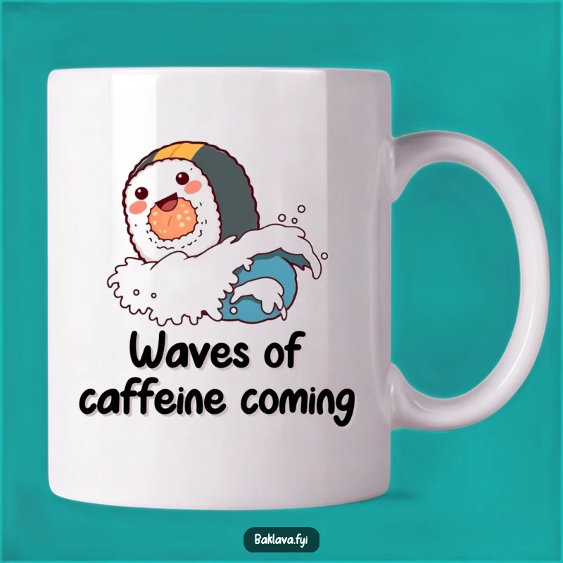 Funny Sushi Roll Wave Mug: A Hilarious Japanese Food Gift for Sushi Lovers