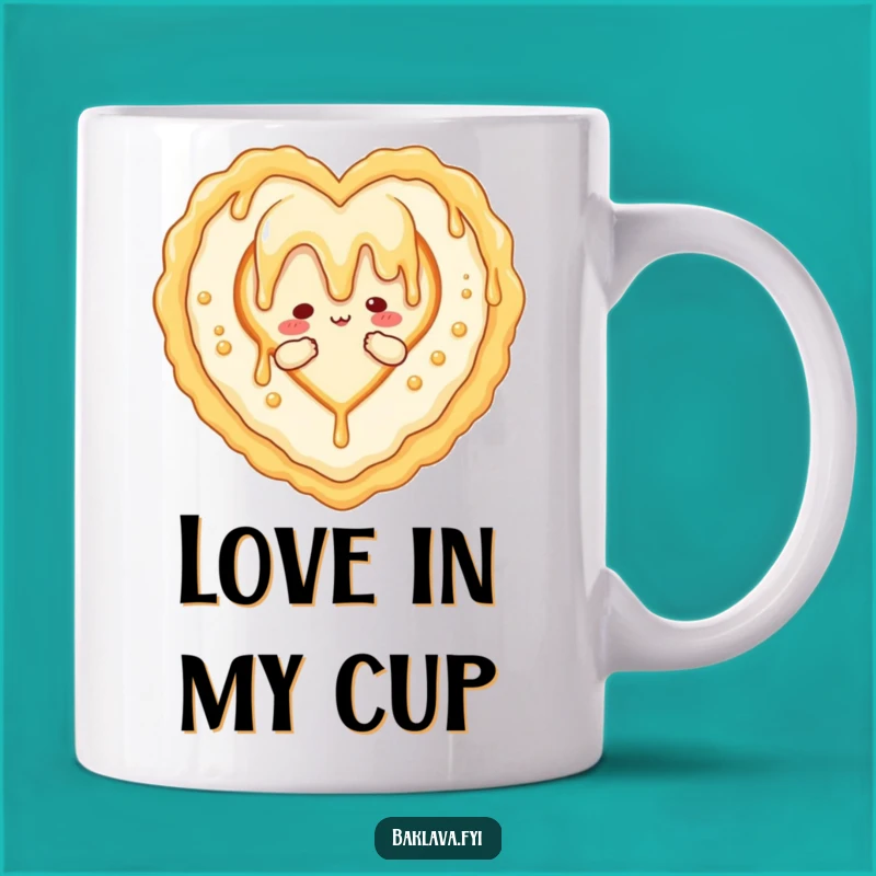 Funny Honey Baklava Heart Mug: Express Love with Hilarious Sweetness
