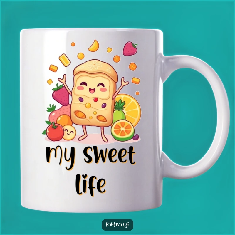 Funny Baklava Juggling Candied Fruits Mug - A Sweet & Whimsical Gift Idea
