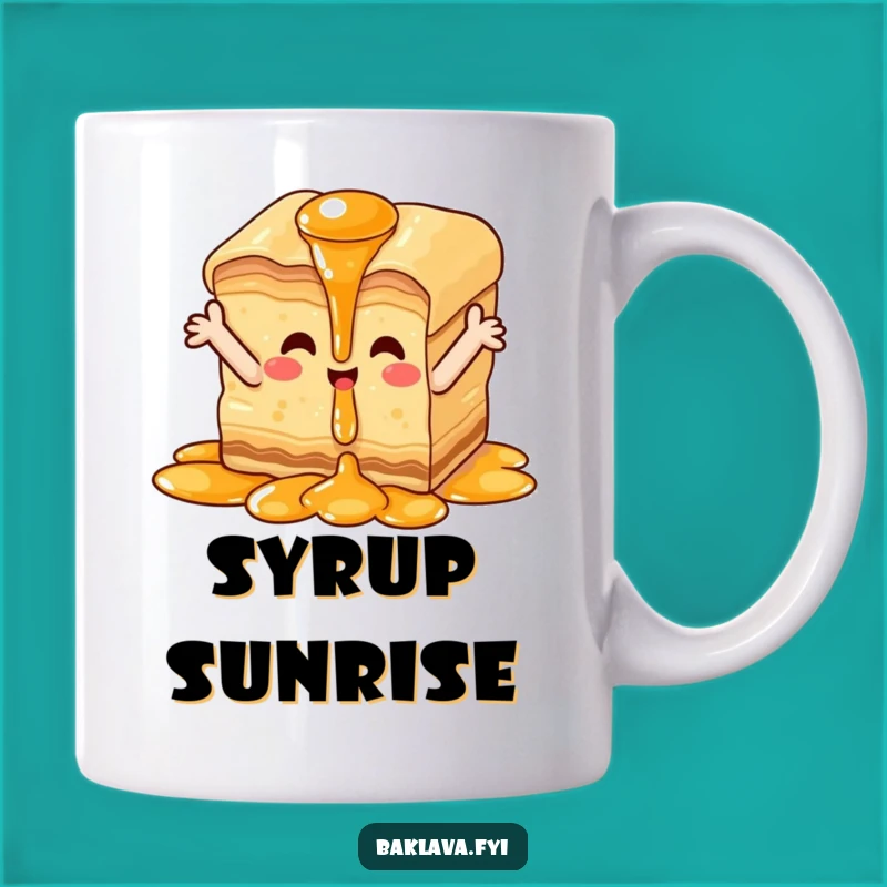 Funny Happy Baklava Mug - Delicious Syrup Waterfall Delight, Perfect Gift