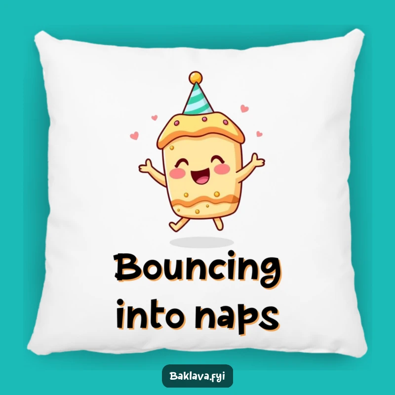 Funny Baklava Pillow: Party Hat Joy - Cozy Celebration Gift