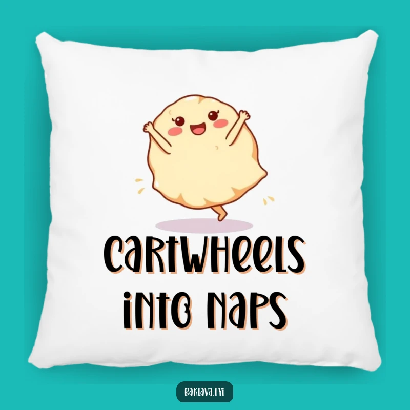 Cozy Funny Phyllo Dough Cartwheel Pillow - Sweet Dreams with a Twist