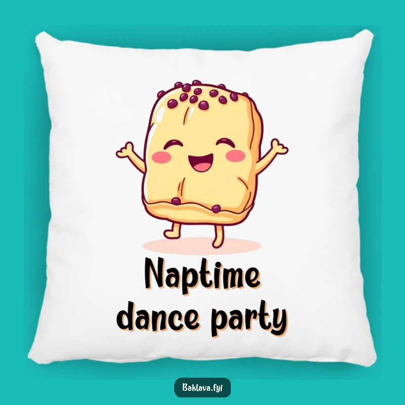 Cozy Funny Baklava Pastry Dance Pillow - Sweet Dreams and Laughter Guaranteed