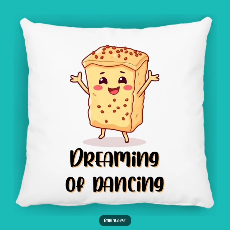 Funny Dancing Baklava Pillow - Cozy Comfort with Sweet Dessert Humor