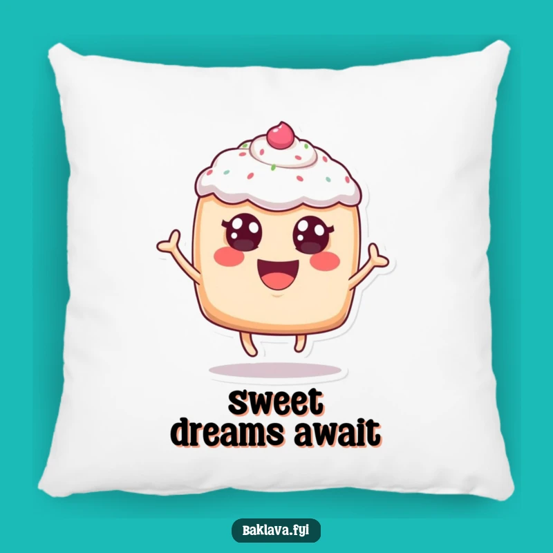 Funny Leaping Pastry Pillow - Soft & Cheerful Bakery Humor Accent