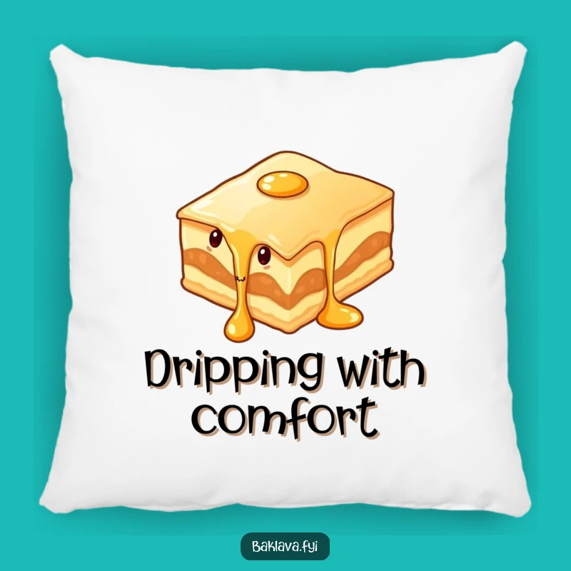 Funny Wiggling Baklava Pillow - Cozy Comfort with Dripping Syrup Humor