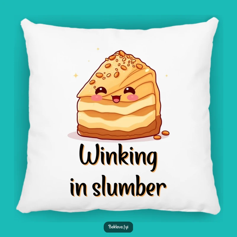 Funny Winking Baklava Pillow: Cozy Comfort & Sweet Charm