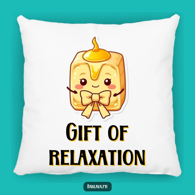 Funny Baklava Pillow: Charming Syrup Slice Bow, Cozy Sweet Elegance Gift
