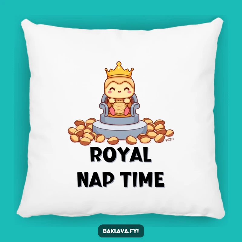 Comfy Funny Shy Baklava Crowned Pillow - Cozy Regal Accent