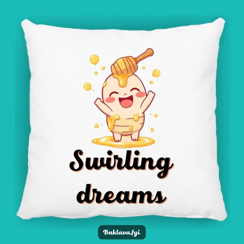 Funny Honey Dipper Pillow - Cozy Swirls Design for Sweet Lovers & Gift