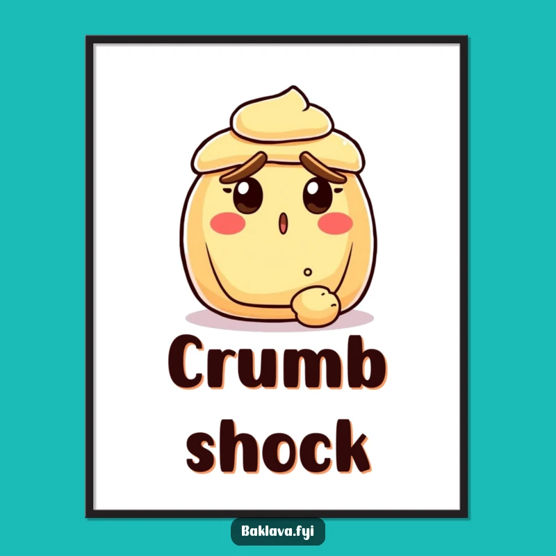 Funny Surprised Pastry Digital Art - Instant Crumb Drama Decor