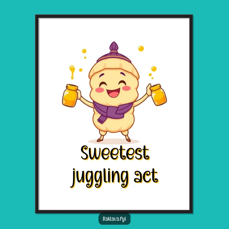Funny Baklava Digital Art: Honey Jar Juggler - Instant Gift