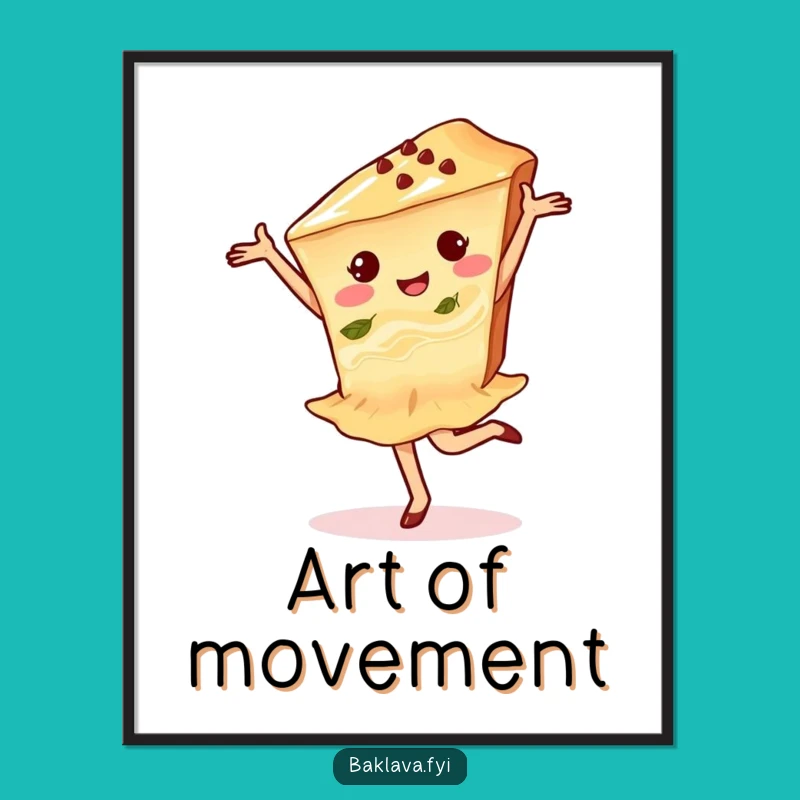 Funny Baklava Pirouette Art Print: Delighted Dancer Decor, Perfect Funny Gift