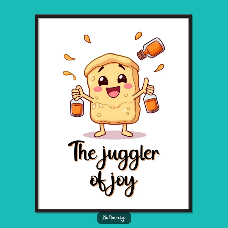 Funny Juggling Baklava Digital Art - Instant Download Sweet Decor
