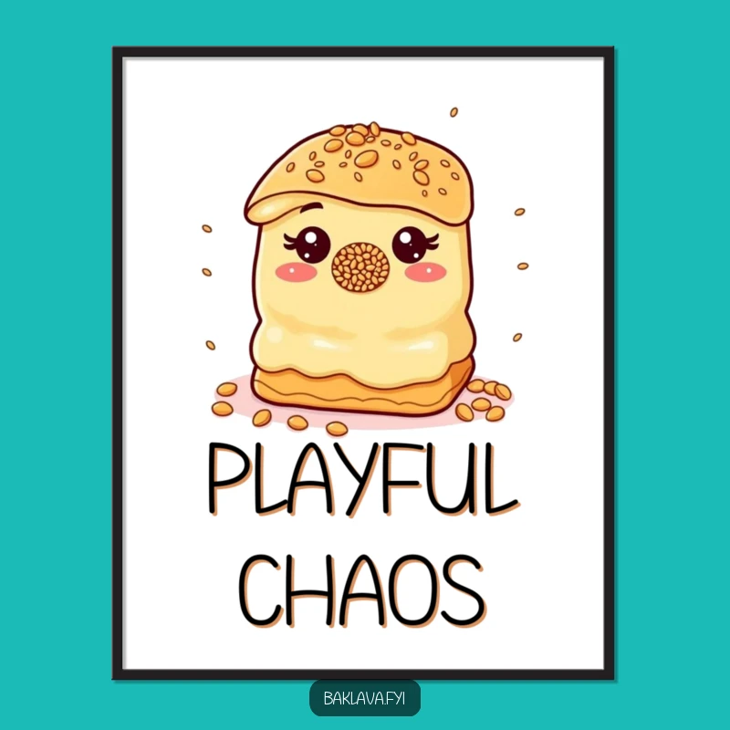 Funny Juggling Baklava Digital Art - Printable Decor for a Playful and Hilarious Space!