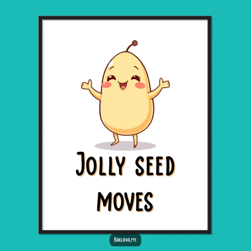 Funny Sesame Seed Jig Digital Print - Instant Energetic Wall Art