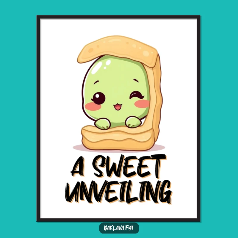 Funny Shy Pistachio Baklava Digital Art: Instant Hidden Nut Download, Perfect Funny Gift