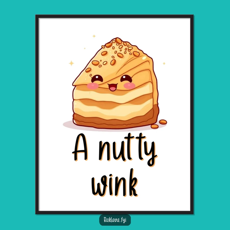 Funny Winking Baklava Digital Art: Instant Sweet Charm