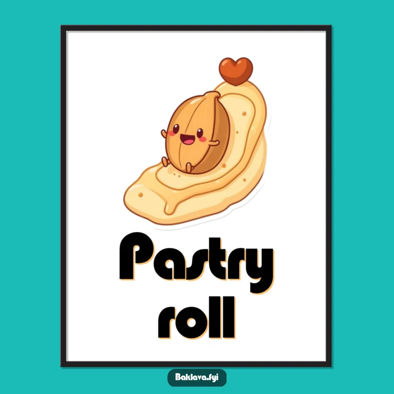 Funny Nut Rolling Pastry Digital Print: Instant Hilarious Sweetness for Your Walls