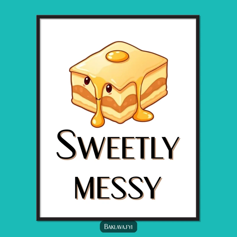 Funny Wiggling Baklava Digital Art - Instant Drippy Dessert Humor Download