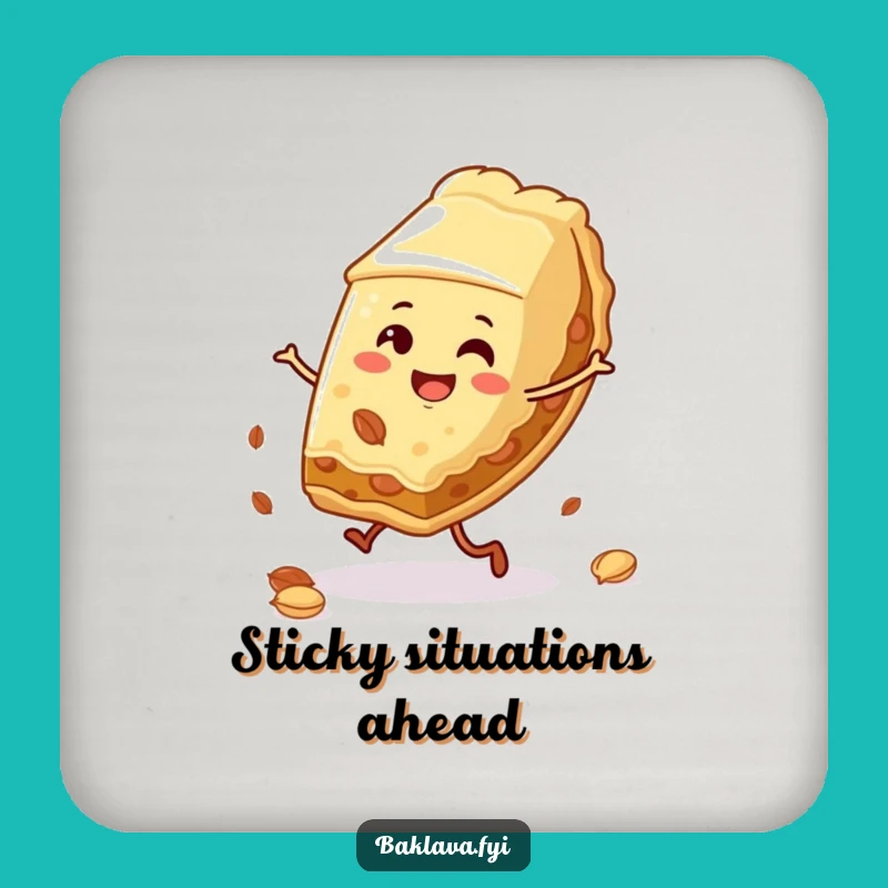 Funny Baklava Cartwheel Coaster: Hilarious Dessert Drink Protector Gift