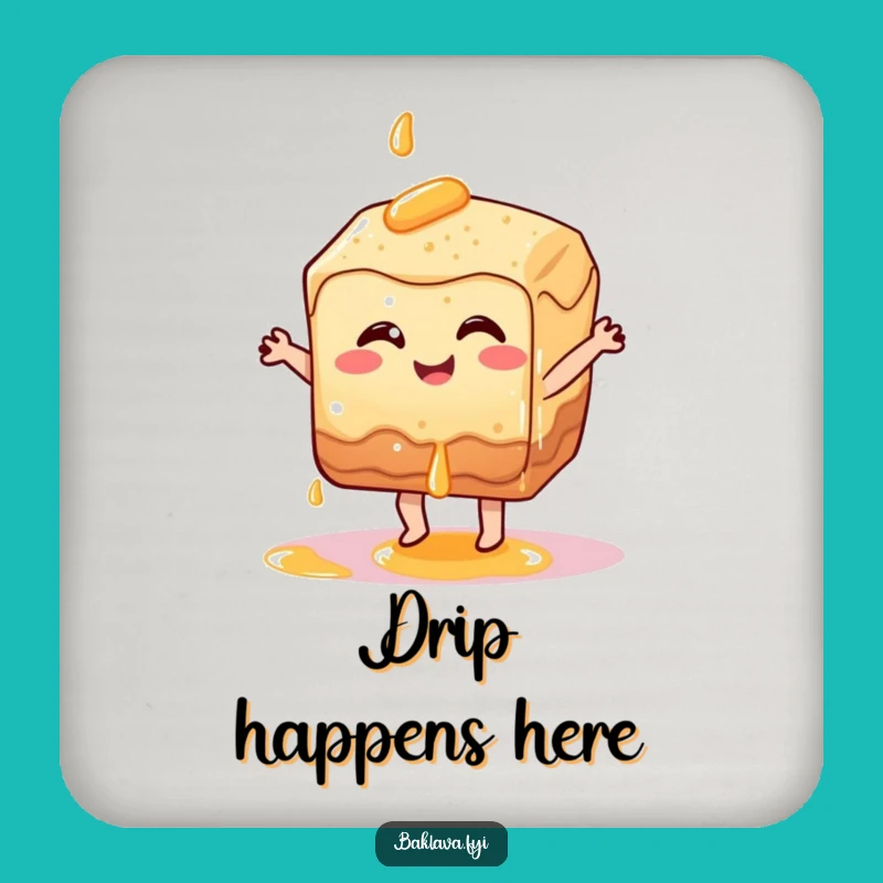 Funny Dancing Baklava Coaster: Sweet Protection for Your Table