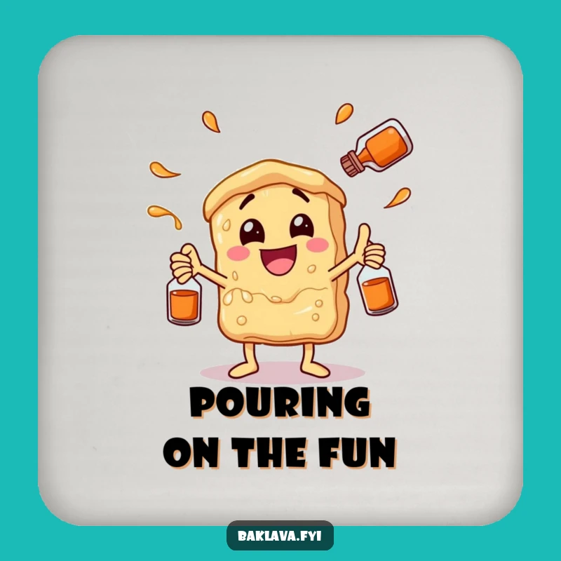 Funny Juggling Baklava Coaster - Protect Surfaces with Sweet Flair