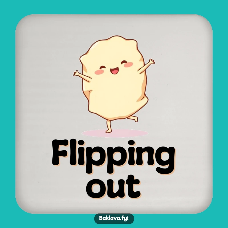 Funny Phyllo Dough Cartwheel Coaster - Cheerful Pastry Drink Protection & Gift