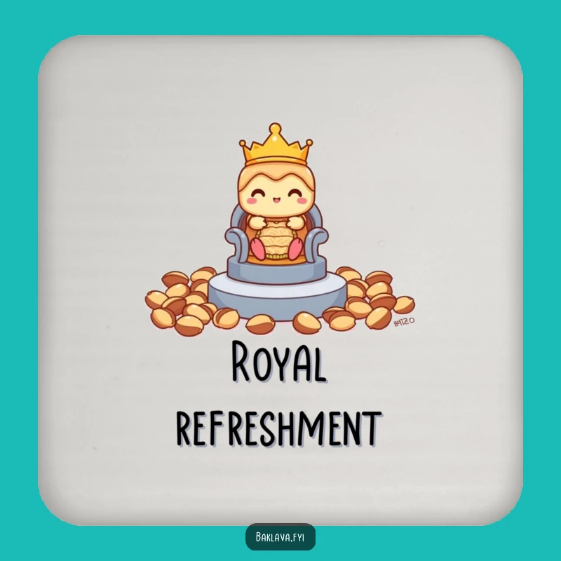 Funny Shy Baklava Crowned Coaster - Royal Protection for Your Surfaces