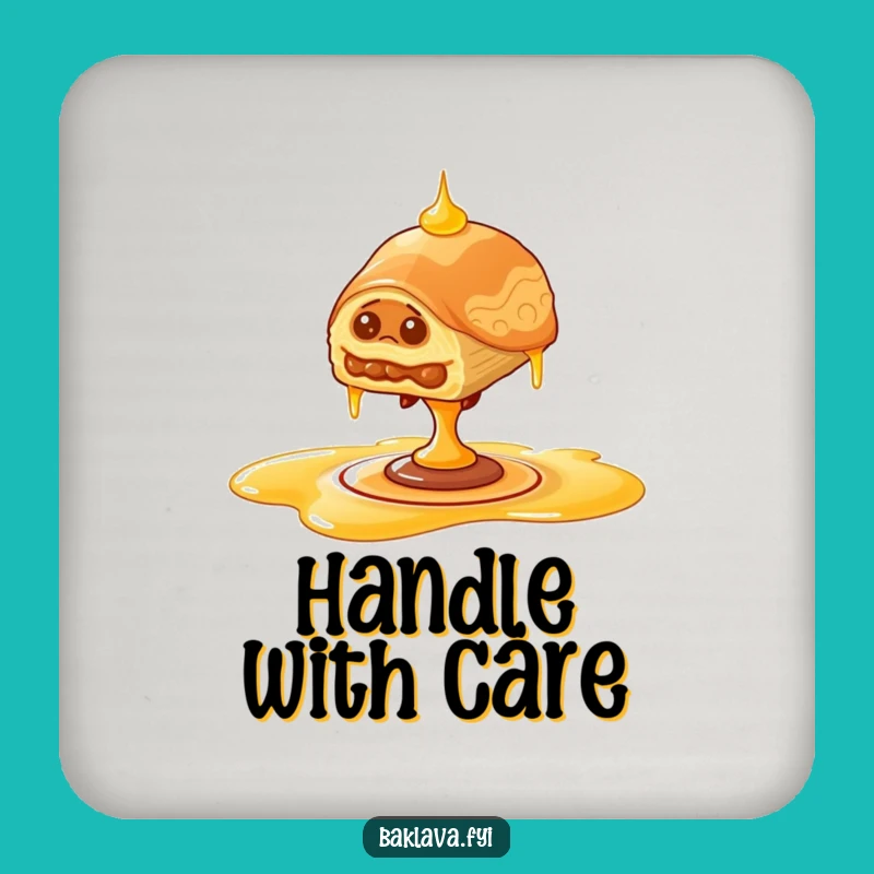 Funny Wobbly Baklava Coaster Set - Honey Drizzle Protection, Perfect Gift