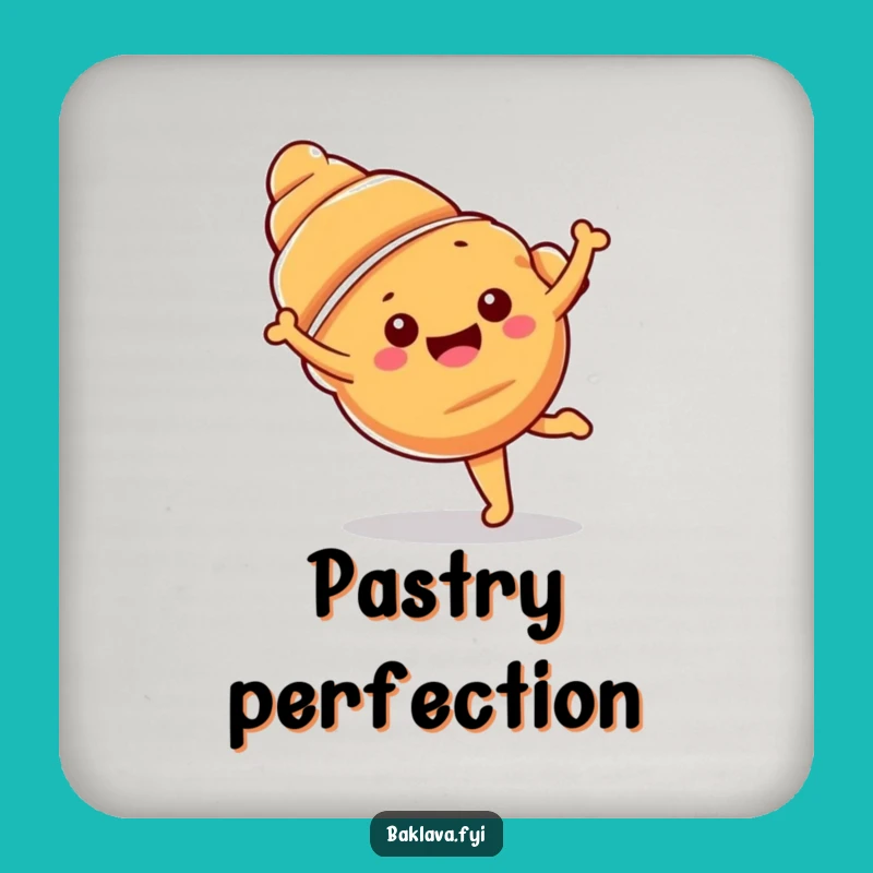 Funny Croissant Cartwheel Drink Coasters: Protect Surfaces with Fun